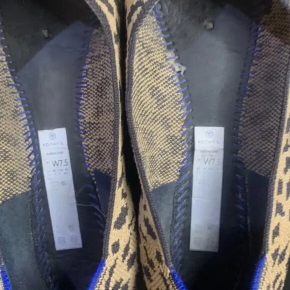 ROTHY'S The Point Leopard Cheetah Animal Print Pointed Ballet Flats Sz 7.5 EUC