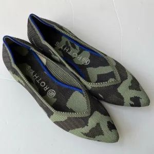 Rothy's The Point Olive Camo Ballet knit Pointed Toe Flats Women’s size 9