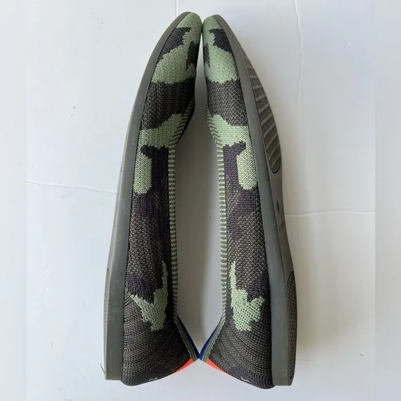 Rothy's The Point Olive Camo Ballet knit Pointed Toe Flats Women’s size 9