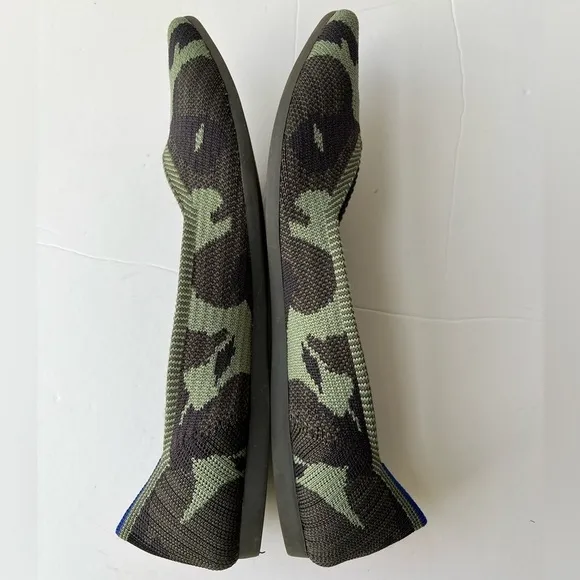 Rothy's The Point Olive Camo Ballet knit Pointed Toe Flats Women’s size 9