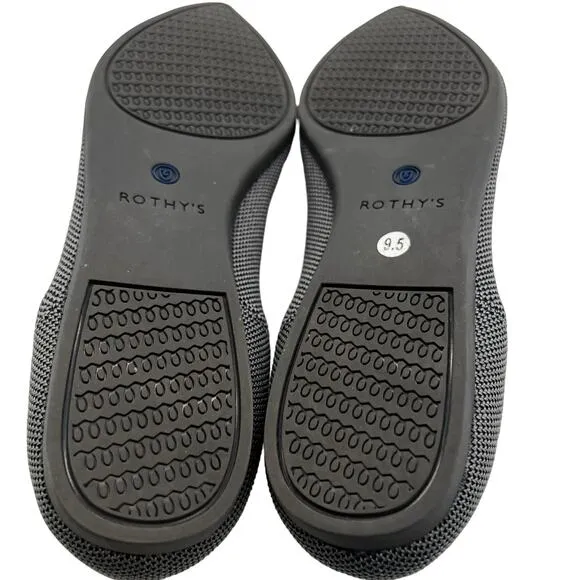 Rothy’s The Point Pointed Toe Flats Cloud Grey Bird Eye Size 9.5