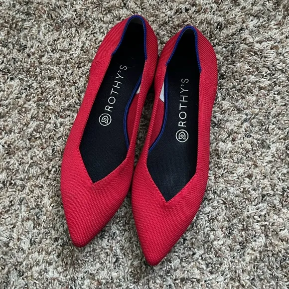 {Rothy’s} The Point Red Flats