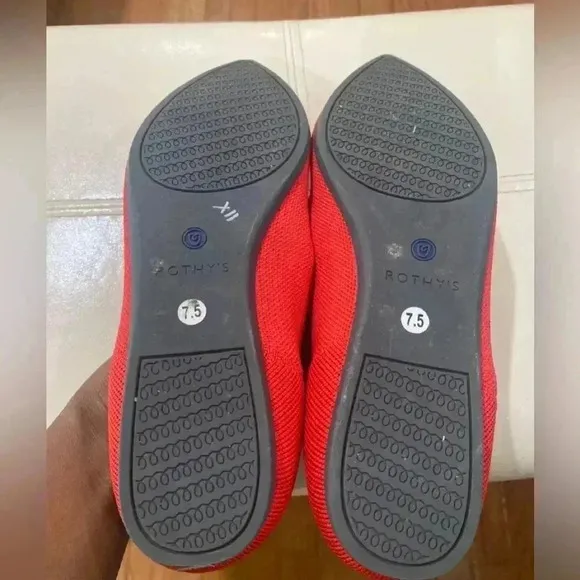 Rothy’s The Point W9 Red Ballet Flats Sz 7.5