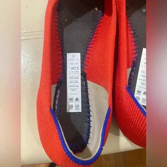 Rothy’s The Point W9 Red Ballet Flats Sz 7.5