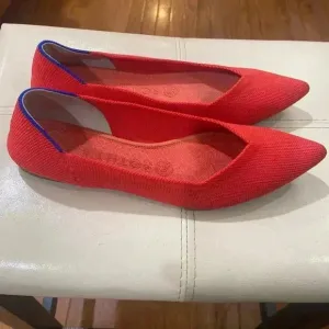Rothy’s The Point W9 Red Ballet Flats Sz 7.5