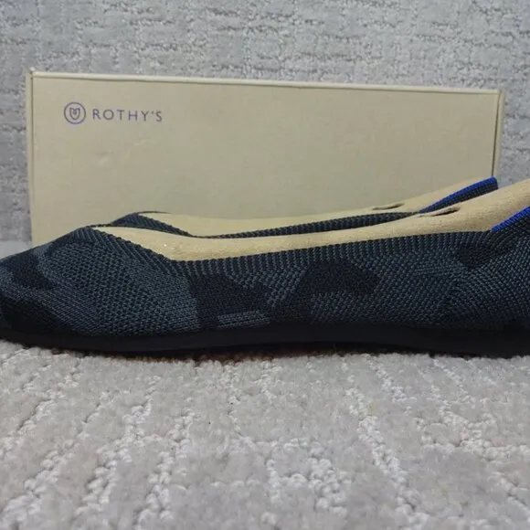 Rothy’s The Point Women's Size 7 US Gray Camo Slip On Pointed Toe Ballet Flats
