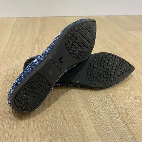 Rothy’s The Pointed Indigo Heather Ballet Flats Size 6
