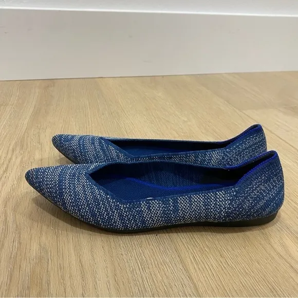 Rothy’s The Pointed Indigo Heather Ballet Flats Size 6