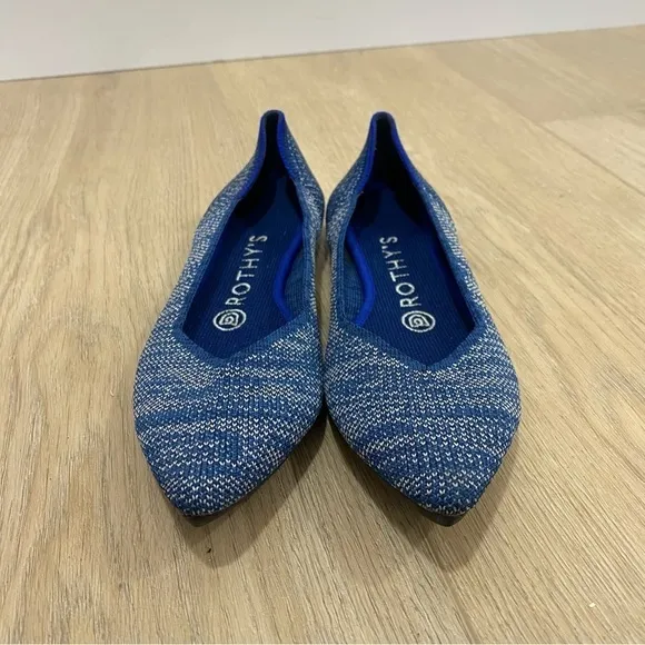 Rothy’s The Pointed Indigo Heather Ballet Flats Size 6