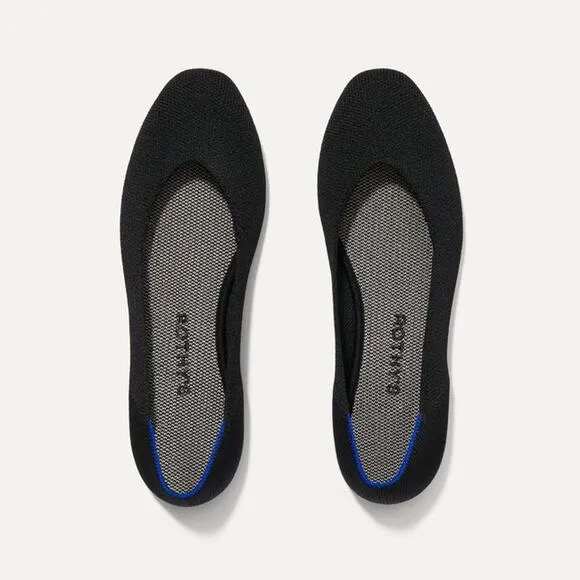 Rothy’s The Square Ballet Flats in Black Women’s Size 9