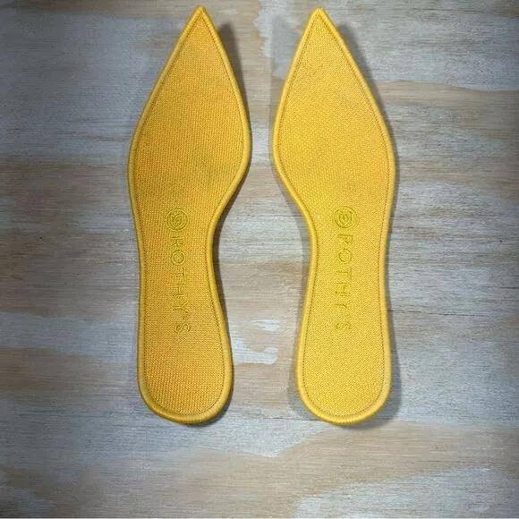 Rothy’s The Point Marigold Yellow Knit Flats Women’s Size 8