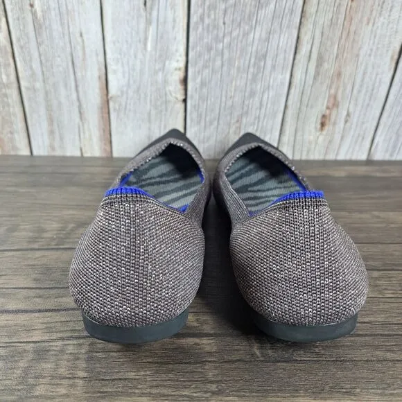 Rothy's Twilight Metallic The Point Captoe Ballet Flats Women's Sz 10 Taupe