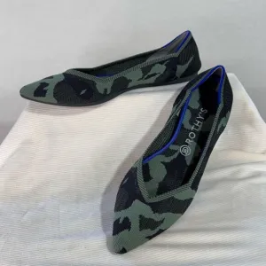 Rothy's Womens Camo Knit The Point Slip-on Ballet Flats Olive Green Sz 11.5 NWOT
