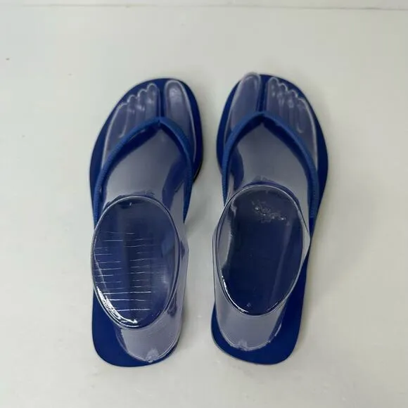 Rothys Womens size 6 Blue The Flip Flop Firecracker Slip On Sandals Flat Thong