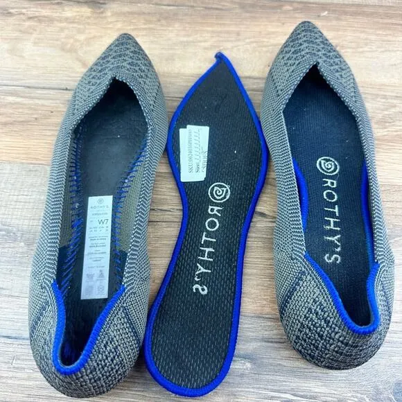 Rothy's  Women's size 7 Slip-On Pointed Toe Flats Lapis Python