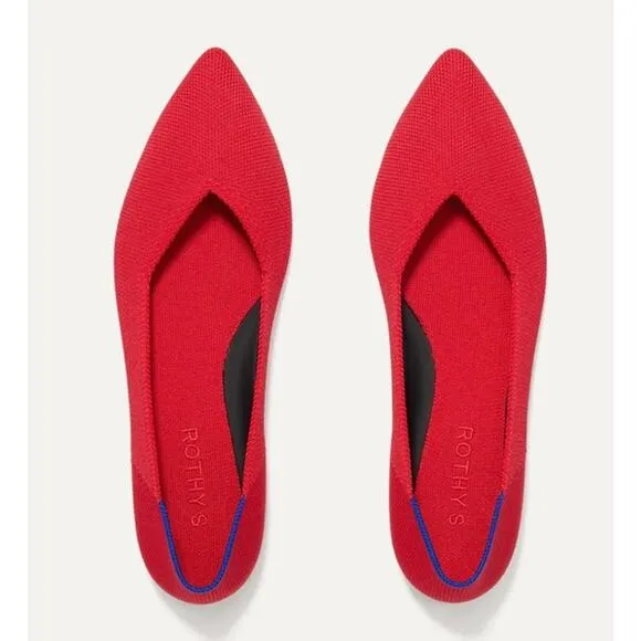 Rothy’s Womens The Point Flats Lollipop Red Size 7.5