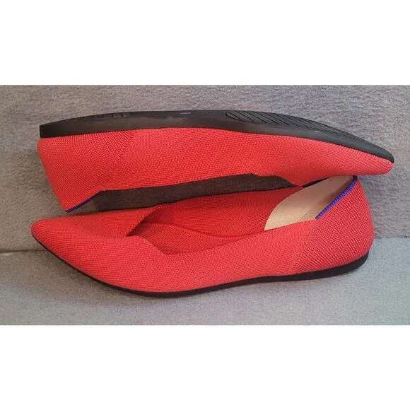 Rothy’s Womens The Point Flats Lollipop Red Size 7.5