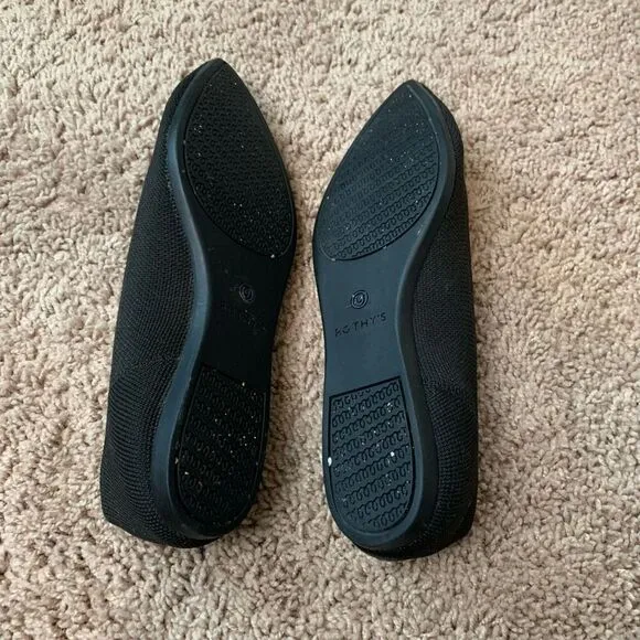 Rothy’s Black Classic Pointed Toe Loafer Flats Ballet Slip On 7.5