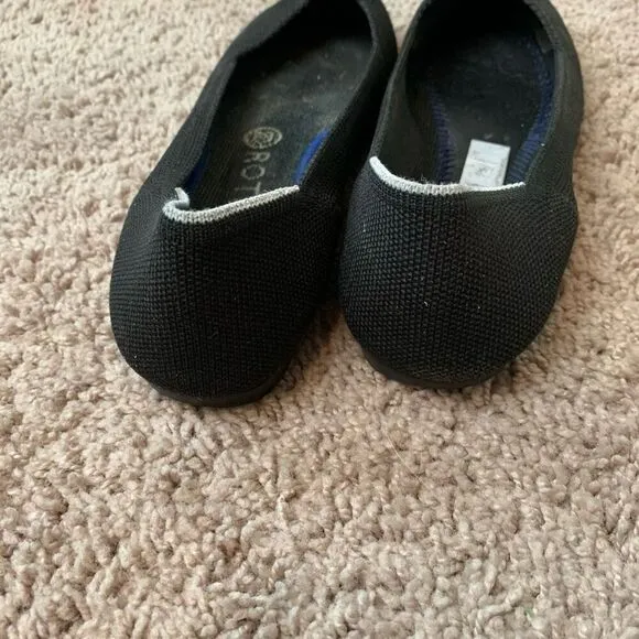 Rothy’s Black Classic Pointed Toe Loafer Flats Ballet Slip On 7.5
