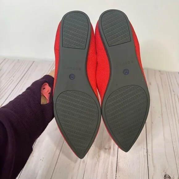 Rothy’s Red Pointed Toe Ballet Flats