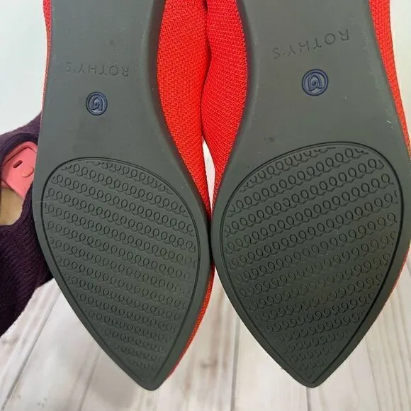 Rothy’s Red Pointed Toe Ballet Flats