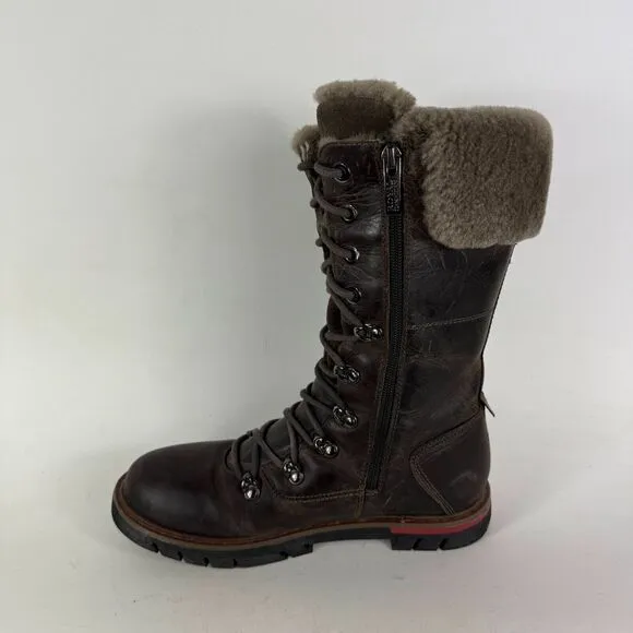 Royal Canadian Sherbrooke Snow Boots Women's 8 Brown Leather Shearling Cuff