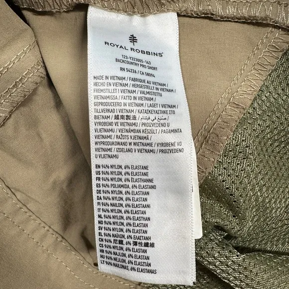 Royal Robbins // Women's Backcountry Pro II Khaki Shorts, Size 8