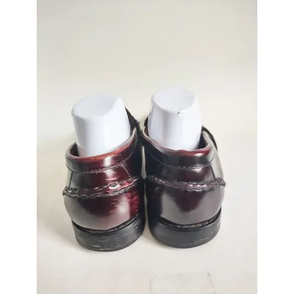 Russell Moccasin Co Red Leather Classic Penny Loafers Size 13 EE Wide Burgundy