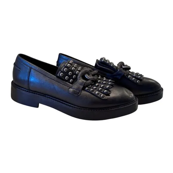 Saint G Kim Keltie Loafer Size 9 Black NWOB Leather Nordstrom's $114