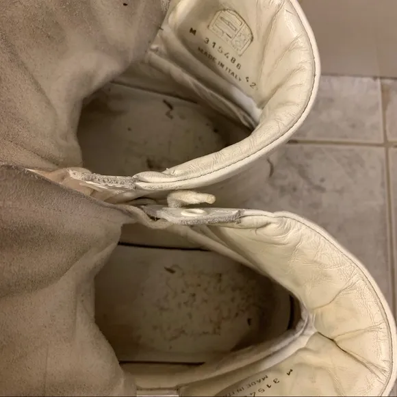 Saint Laurent Paris Men's White Leather Court High Top Sneakers Size 42.5