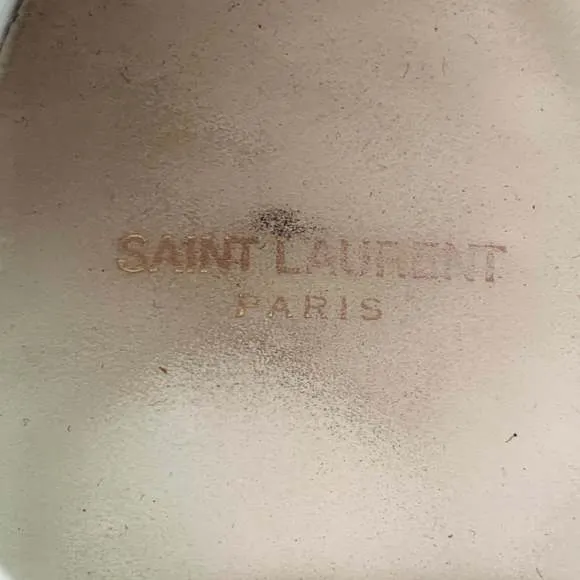 SAINT LAURENT White Leather Lace-Up Low Top Sneakers