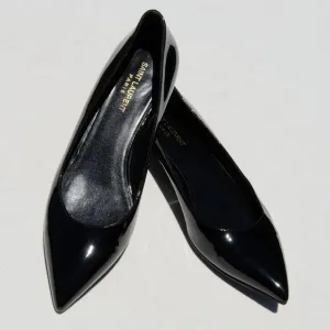 SAINT LAURENT YSL Paris 10 Patent Leather Ballerina Pointed toe flats 40 $595
