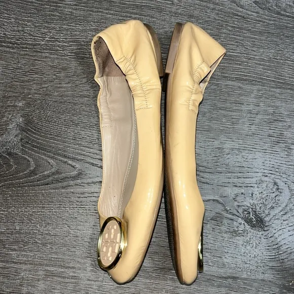 *Sale* Tory Burch Twiggie Ballet Nude Patent Leather Flats Size 9.5