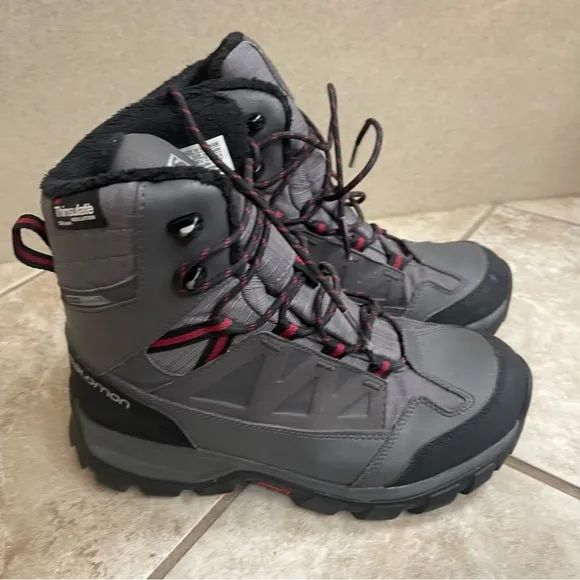Salomon Chalten TS CSWP Winter Snow Boots Gray 399671 Womens Sz 7.5 hardly used