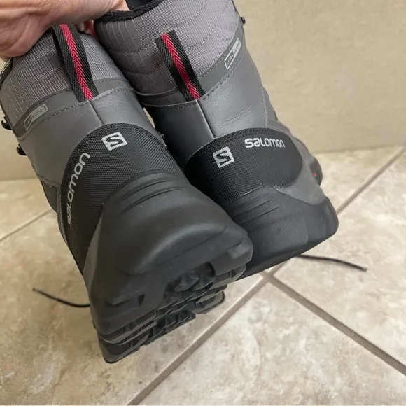 Salomon Chalten TS CSWP Winter Snow Boots Gray 399671 Womens Sz 7.5 hardly used