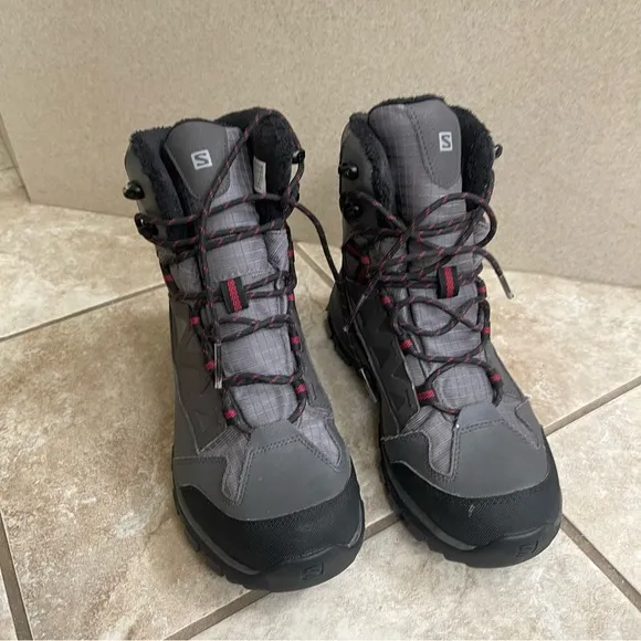Salomon Chalten TS CSWP Winter Snow Boots Gray 399671 Womens Sz 7.5 hardly used