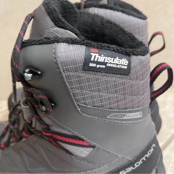 Salomon Chalten TS CSWP Winter Snow Boots Gray 399671 Womens Sz 7.5 hardly used