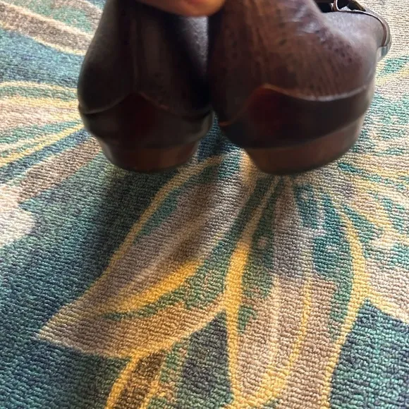 Salvatore Ferragamo Mary Jane Leather Brown Ballet Flats Size 9 1/2