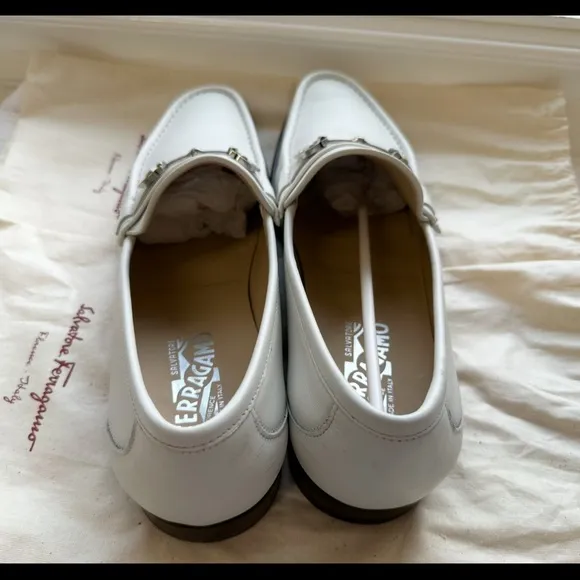 Salvatore Ferragamo Men's White Loafers