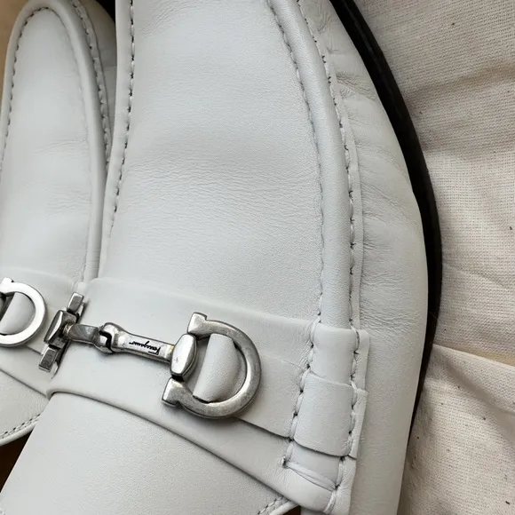 Salvatore Ferragamo Men's White Loafers