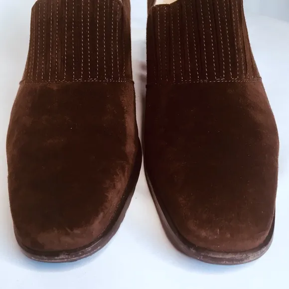 SALVATORE FERRAGAMO Shoes Classic Slip-on Loafers Suede Brown Size 5.5