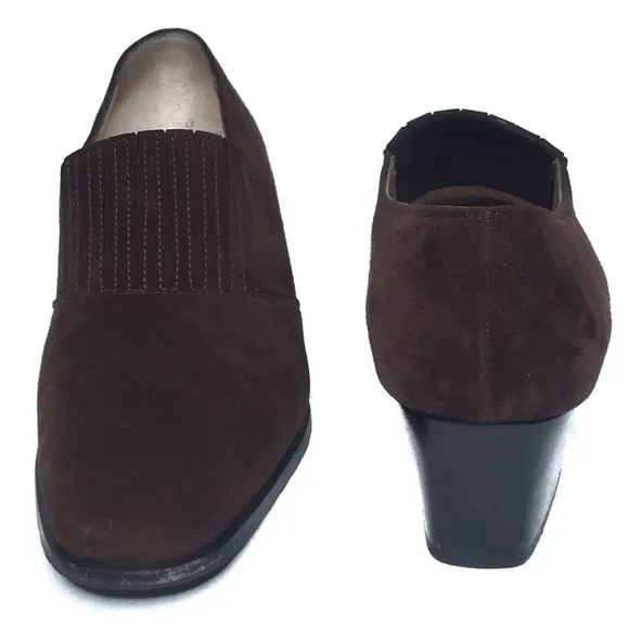 SALVATORE FERRAGAMO Shoes Classic Slip-on Loafers Suede Brown Size 5.5