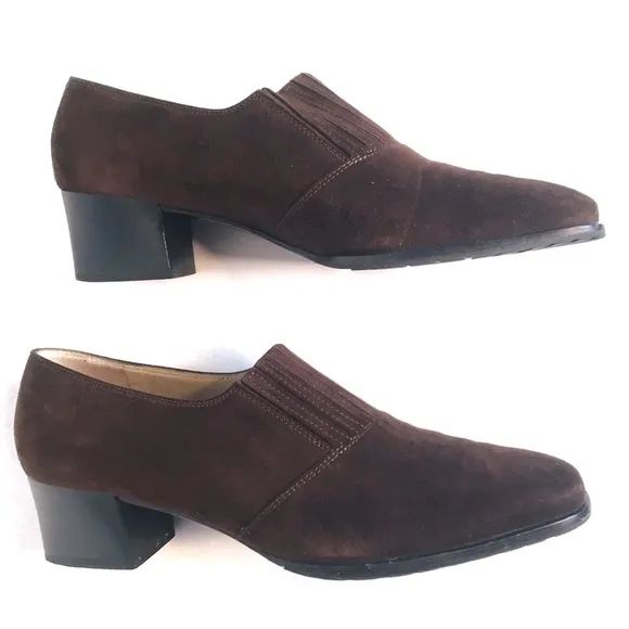 SALVATORE FERRAGAMO Shoes Classic Slip-on Loafers Suede Brown Size 5.5