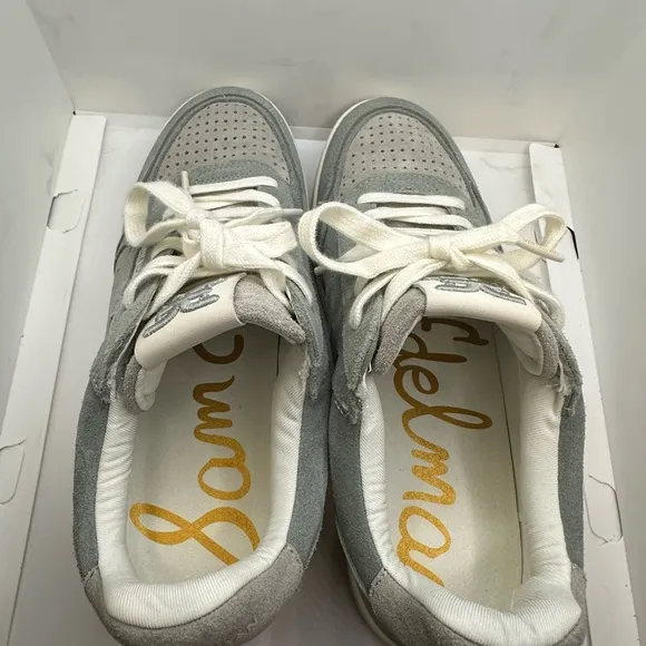 Sam Edelman Gray Retro-Inspired Sneakers with Chunky Sole