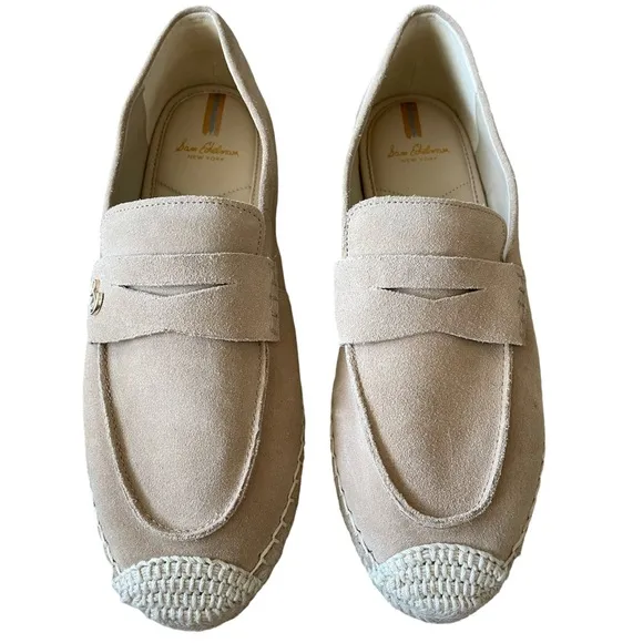 Sam Edelman Kai Tailored Platform Espadrille Taupe Loafers Size 10