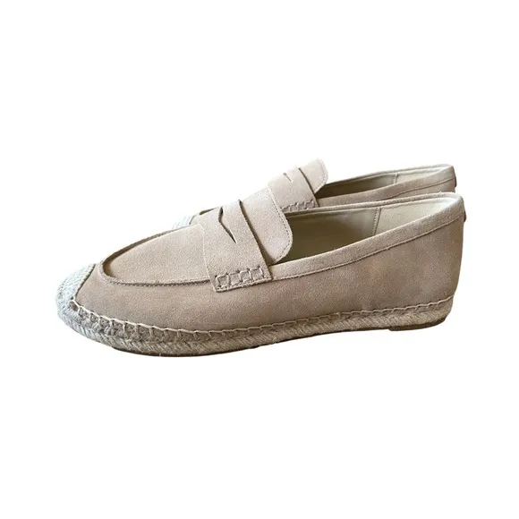 Sam Edelman Kai Tailored Platform Espadrille Taupe Loafers Size 10