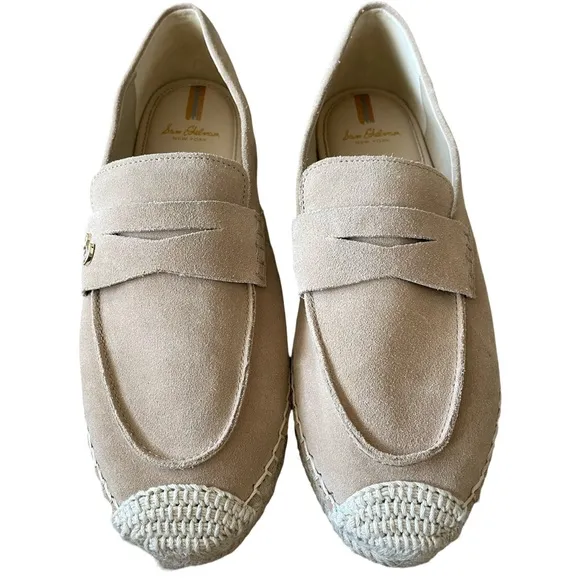 Sam Edelman Kai Tailored Platform Espadrille Taupe Loafers Size 10