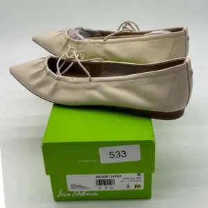 Sam Edelman Leather Ballet Flats Pointed Toe Dressy Beige Size 9M