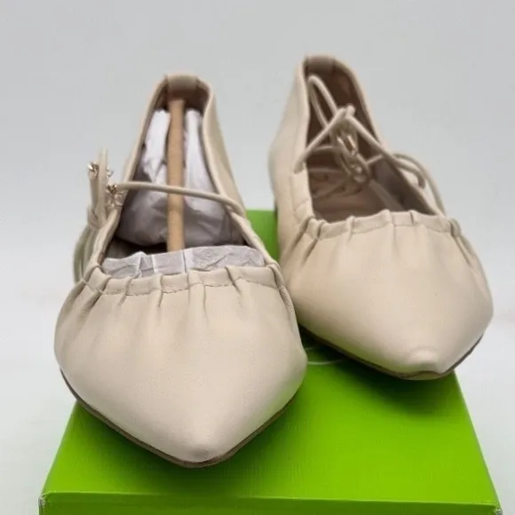 Sam Edelman Leather Ballet Flats Pointed Toe Dressy Beige Size 9M