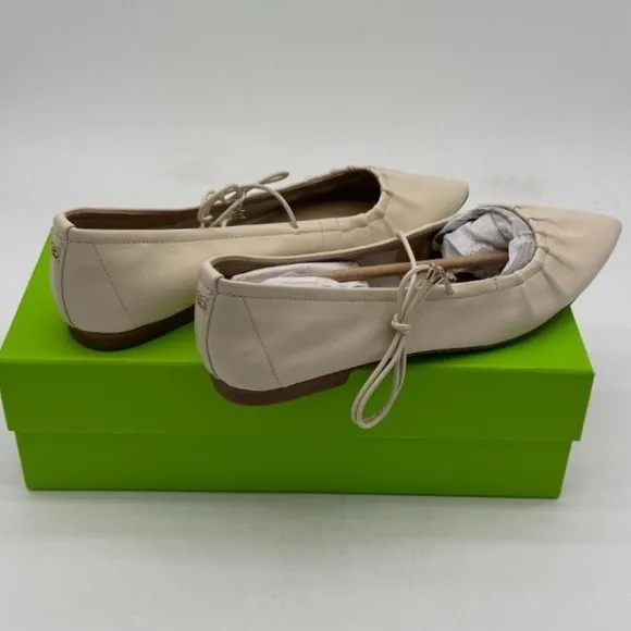 Sam Edelman Leather Ballet Flats Pointed Toe Dressy Beige Size 9M